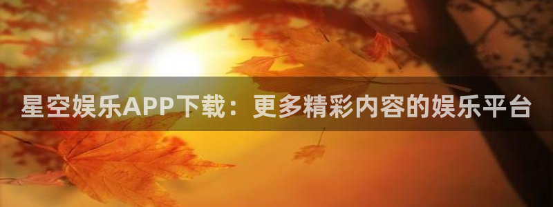 恒盛娱乐体育2：星空娱乐APP下载：更多精彩内容的娱乐平台