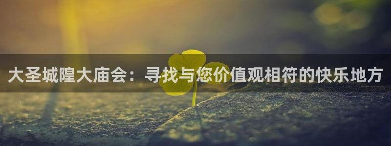 恒盛娱乐手机版下载：大圣城隍大庙会：寻找与您价值观相符的快乐地方